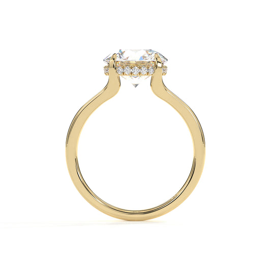 Round Lab-Grown Diamond Split Shank Engagement Ring with Hidden Halo