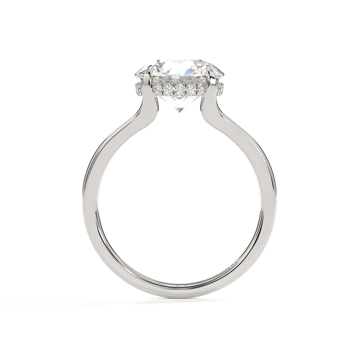 Round Lab-Grown Diamond Split Shank Engagement Ring with Hidden Halo