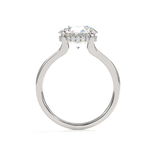Round Lab-Grown Diamond Split Shank Engagement Ring with Hidden Halo