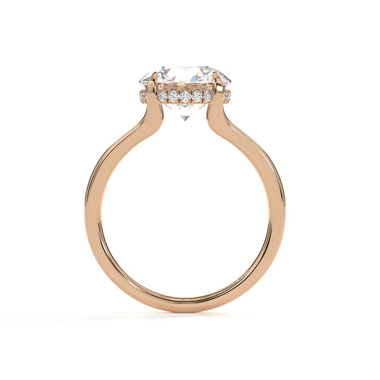 Round Lab-Grown Diamond Split Shank Engagement Ring with Hidden Halo