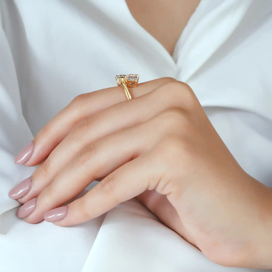 Pear and Radiant Lab Grown Diamond Toi et Moi Ring