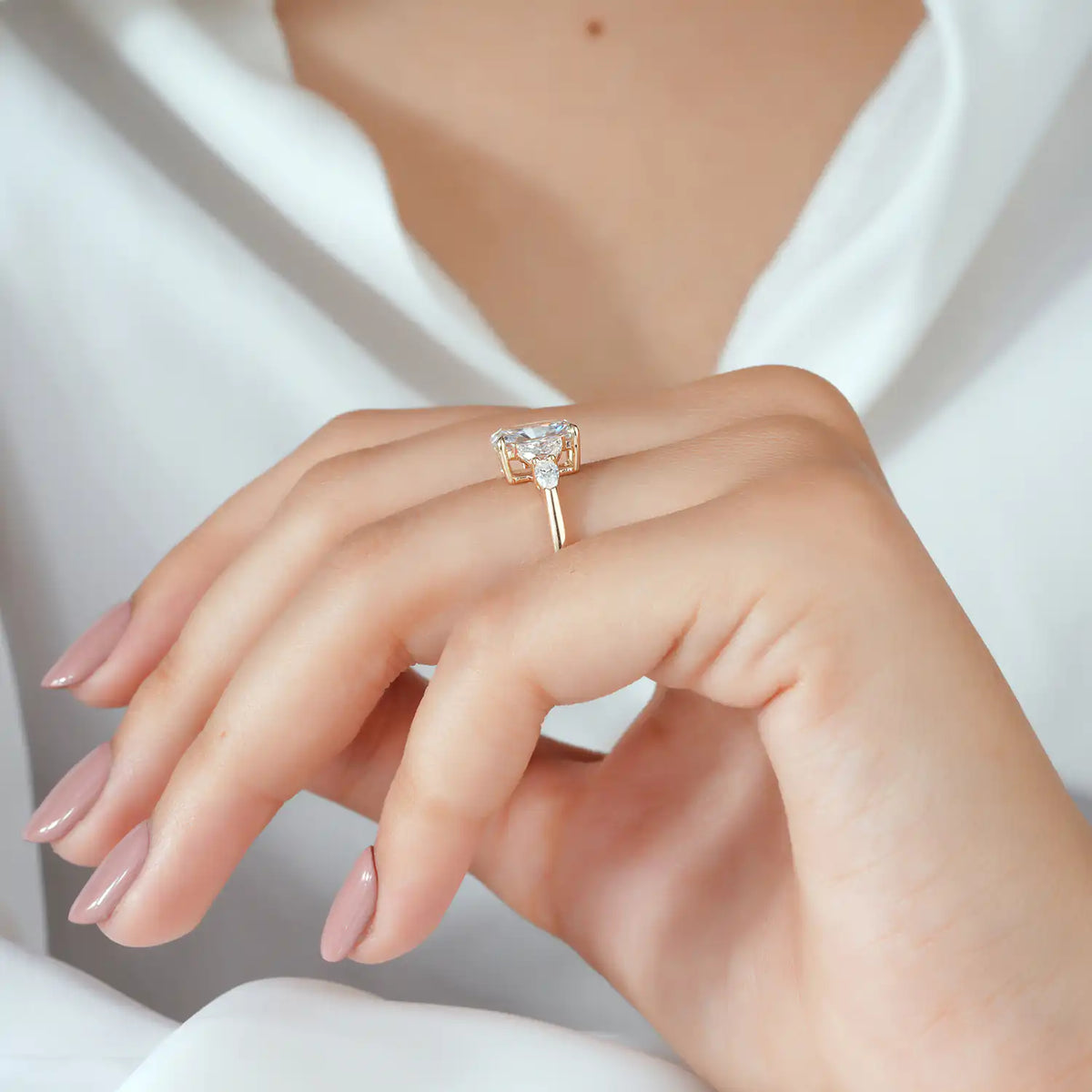 Radiant Cut Five Stone with Half Moon and Pear