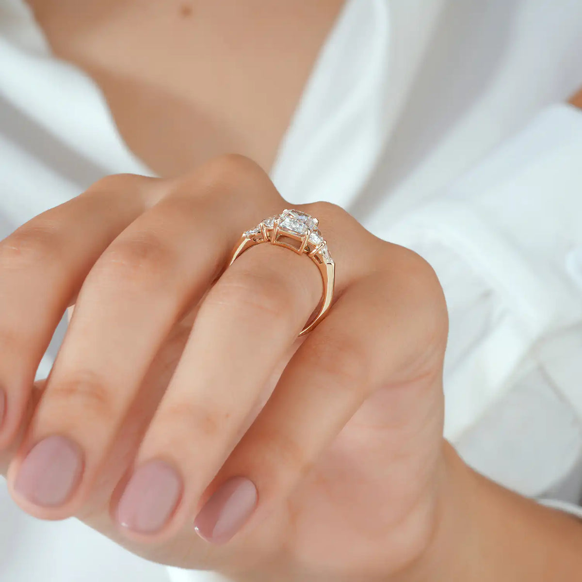 Radiant Cut Five Stone with Half Moon and Pear