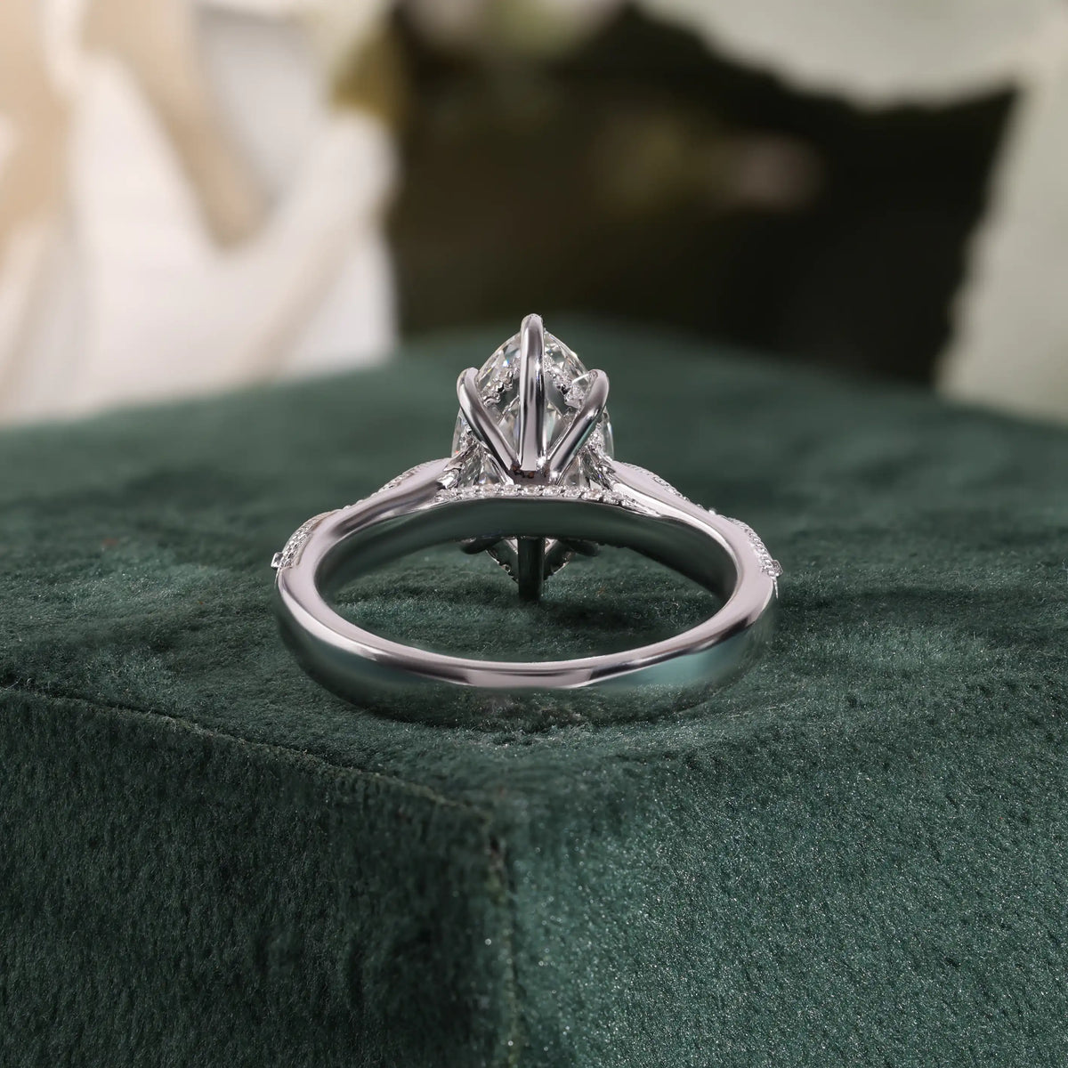 Marquise Lab Grown Diamond Ring, Vintage Milgrain Engraved Diamond Ring
