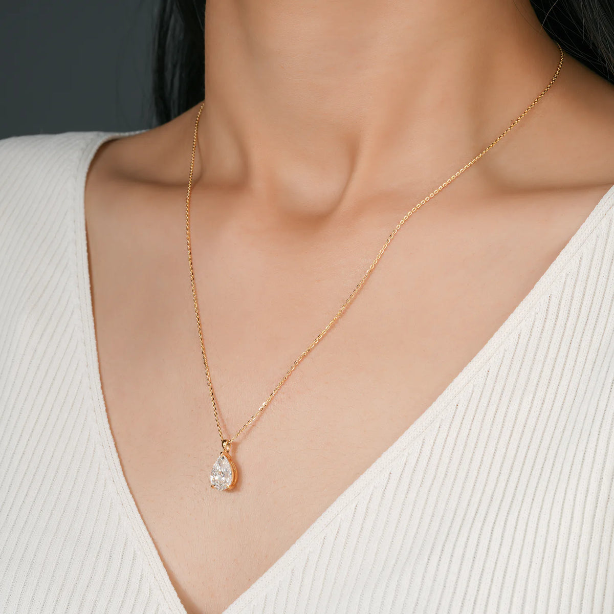 Classic Oval Diamond Solitaire Pendant Necklace