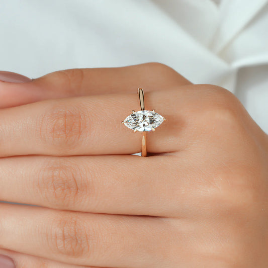 Marquise Solitaire Lab Grown Diamond Engagement Ring