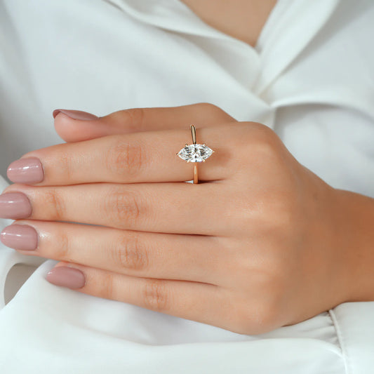 Marquise Solitaire Lab Grown Diamond Engagement Ring