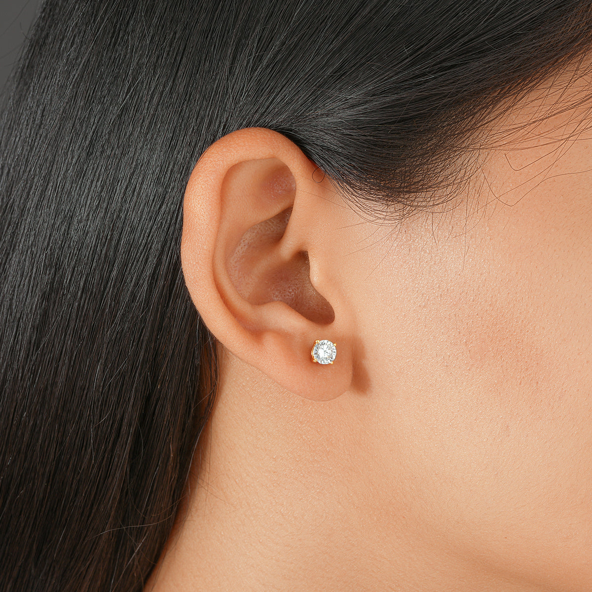 Round Brilliant Lab Grown Diamond Stud Earrings