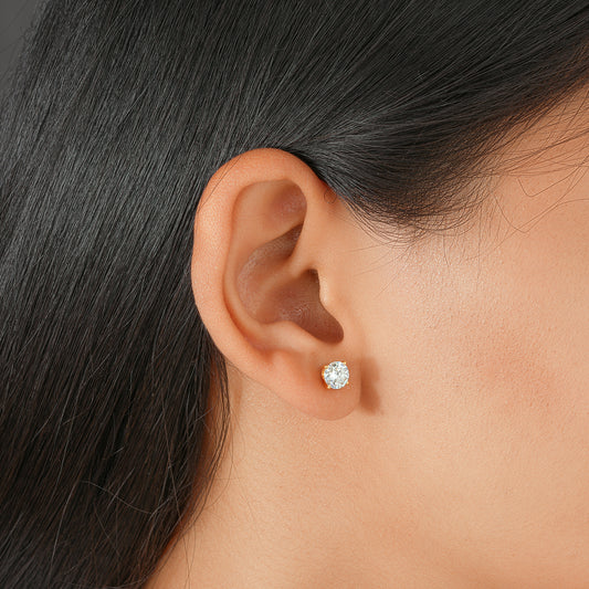 Round Brilliant Lab Grown Diamond Stud Earrings