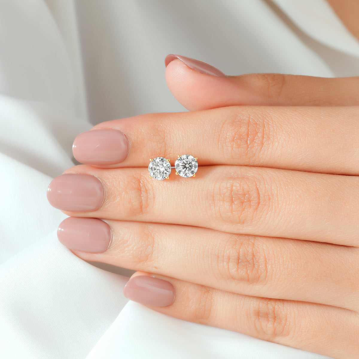 Round Brilliant Lab Grown Diamond Stud Earrings