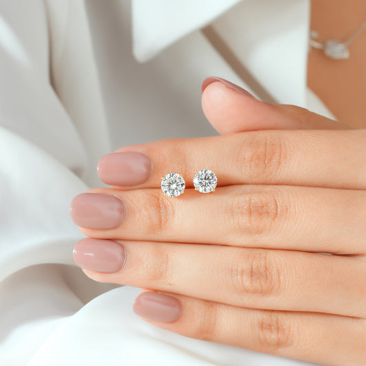 Round Brilliant Lab Grown Diamond Stud Earrings