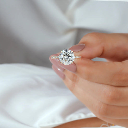 Oval Lab Grown Diamond Bridal Set, Pave Engagement, Wedding Band