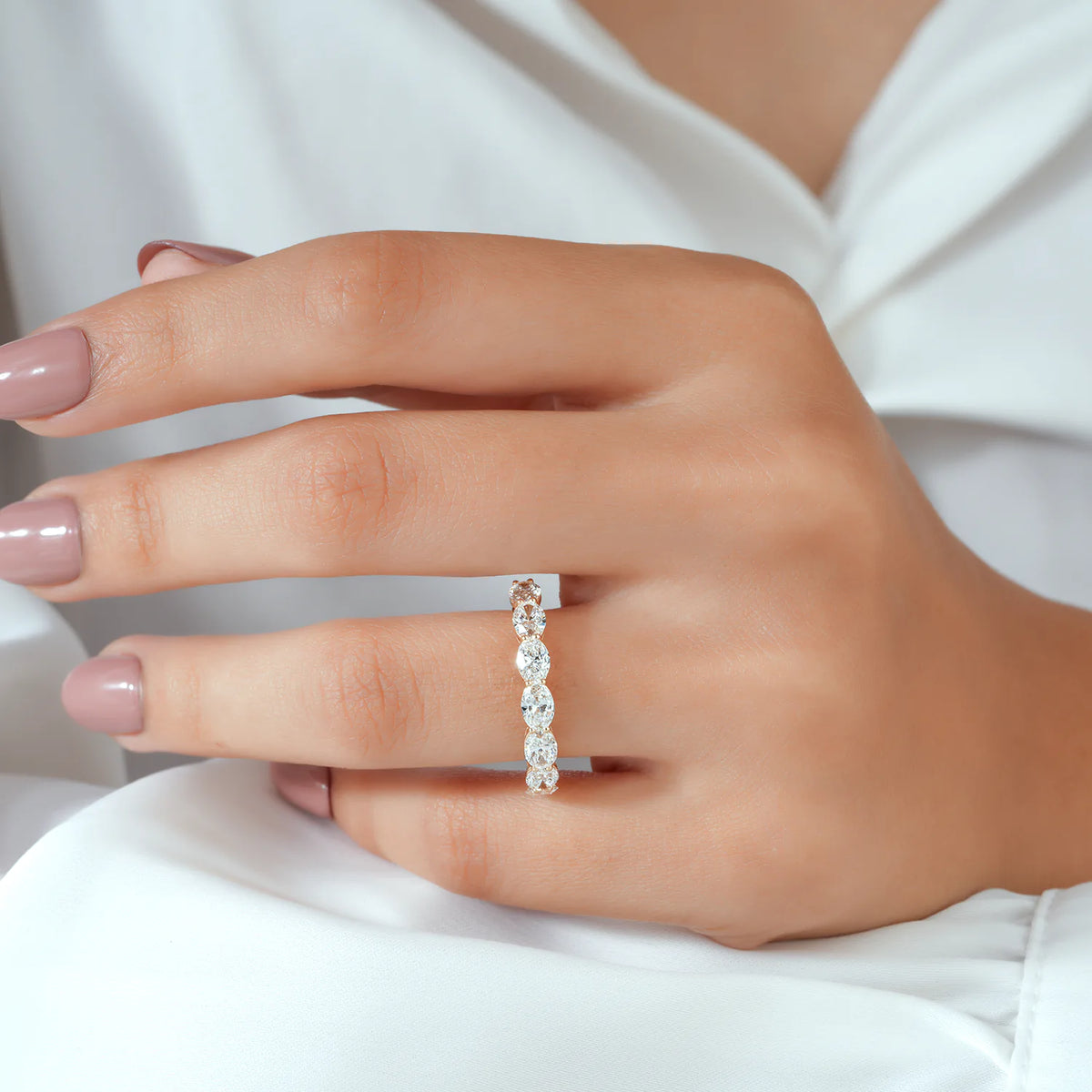 Oval Cut Lab Grown Diamond Band