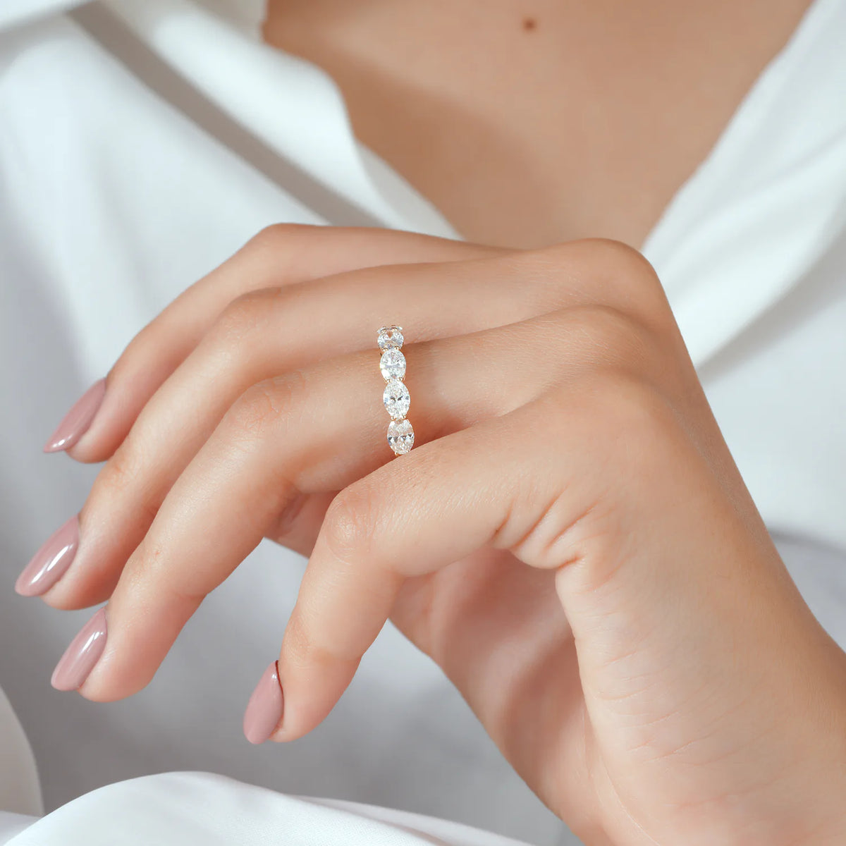 Oval Cut Lab Grown Diamond Band