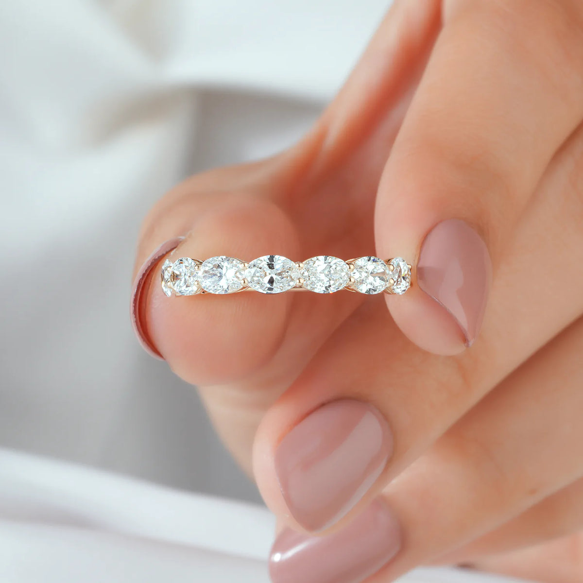 Oval Cut Lab Grown Diamond Band