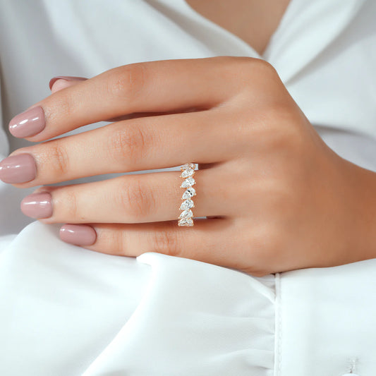 Pear Cut Lab Grown Diamond Band