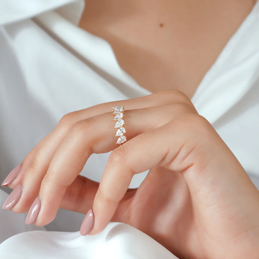 Pear Cut Lab Grown Diamond Band