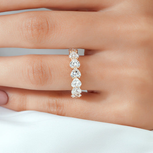 Heart Cut Lab Grown Diamond Band