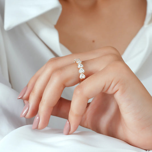 Heart Cut Lab Grown Diamond Band
