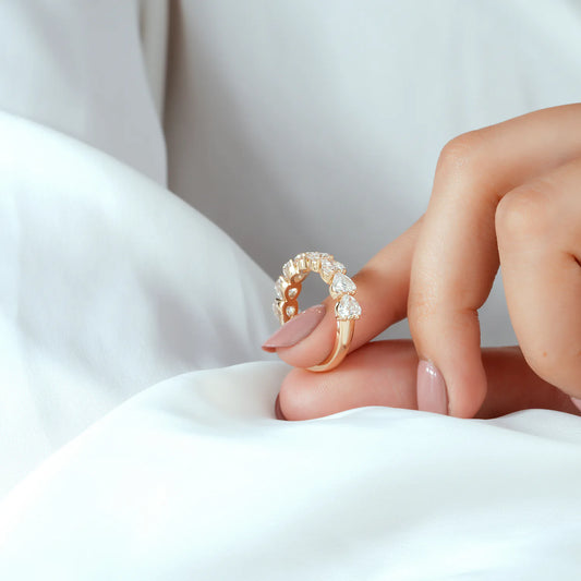 Heart Cut Lab Grown Diamond Band