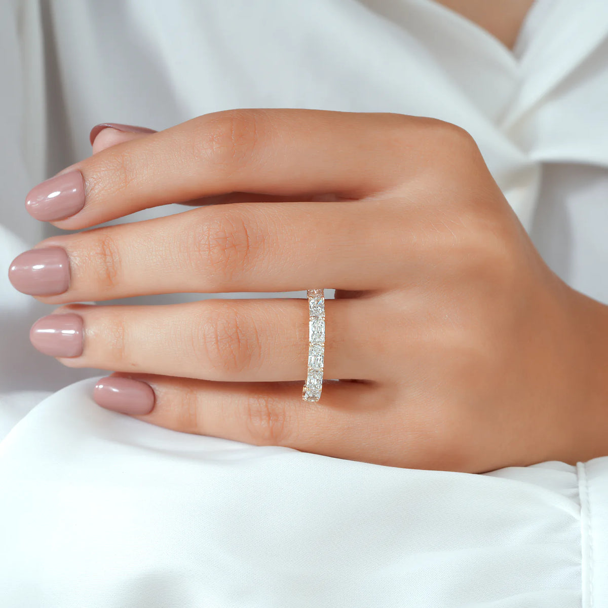 Radiant Cut Lab Grown Diamond Band
