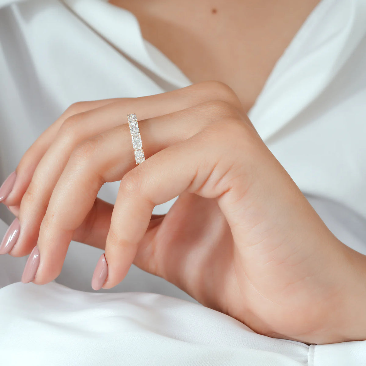 Radiant Cut Lab Grown Diamond Band