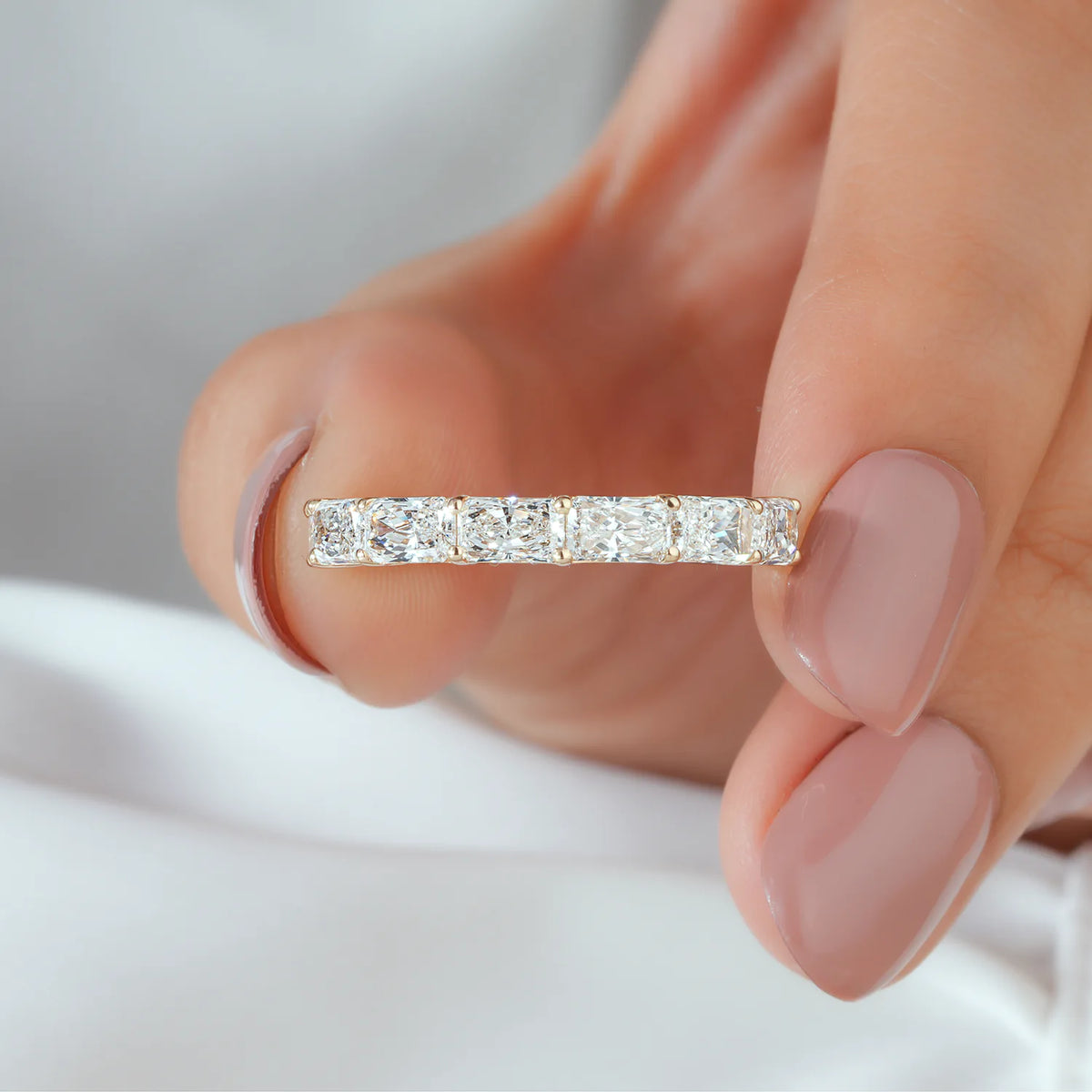 Radiant Cut Lab Grown Diamond Band
