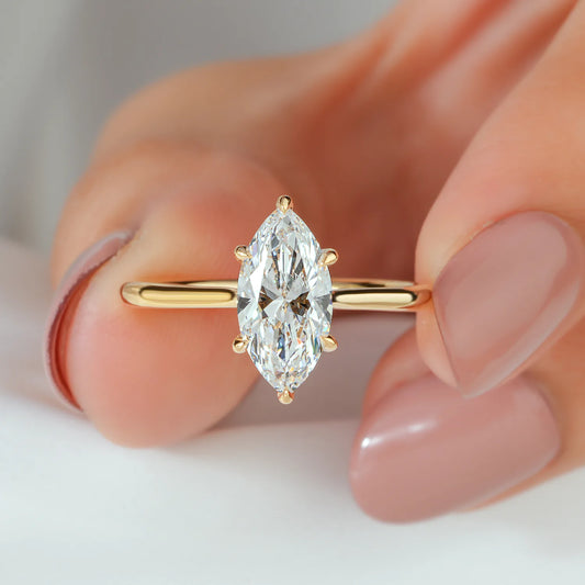 Marquise Solitaire Lab Grown Diamond Engagement Ring