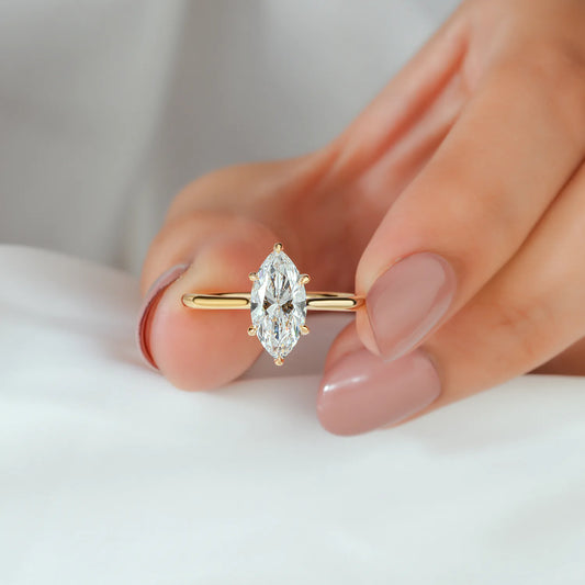 Marquise Solitaire Lab Grown Diamond Engagement Ring