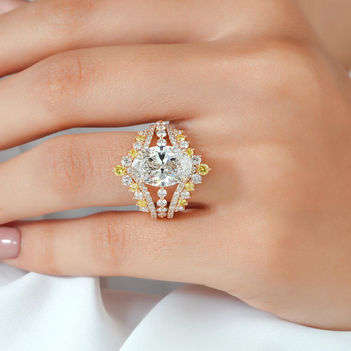 White & Yellow Lab Grown Diamond Ring
