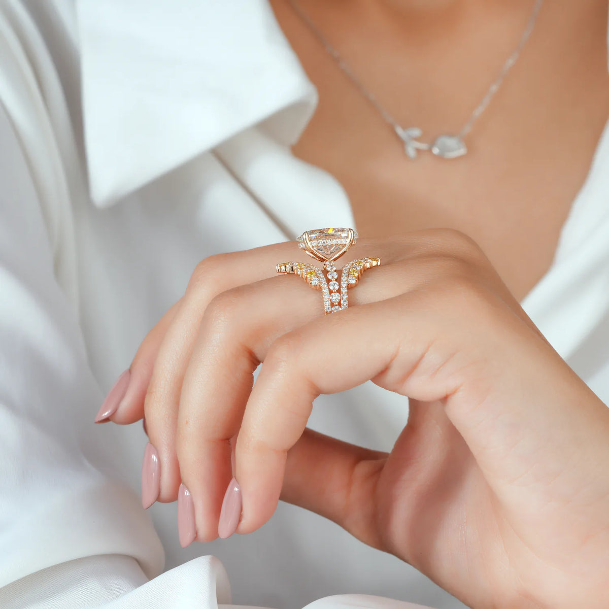 White & Yellow Lab Grown Diamond Ring