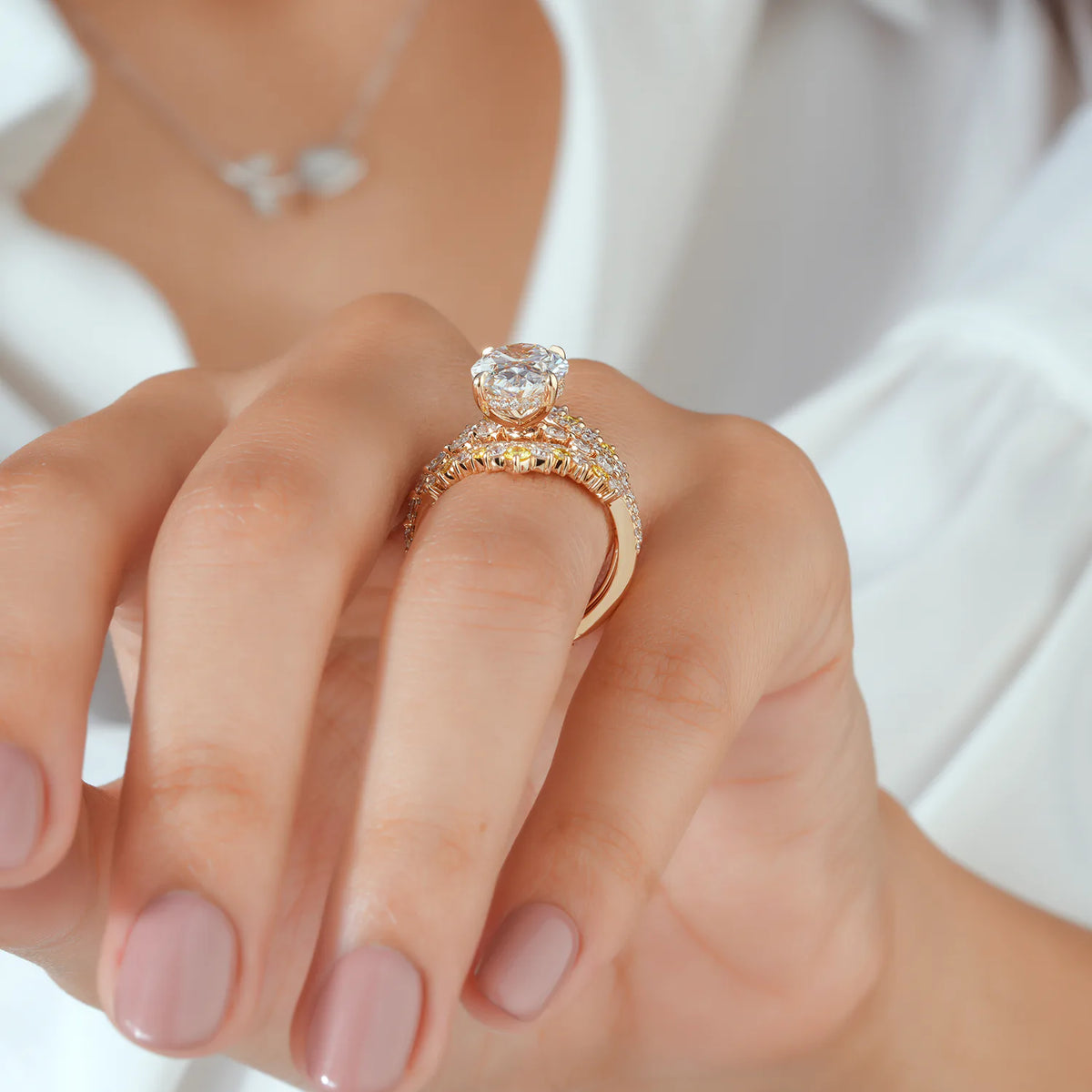 White & Yellow Lab Grown Diamond Ring