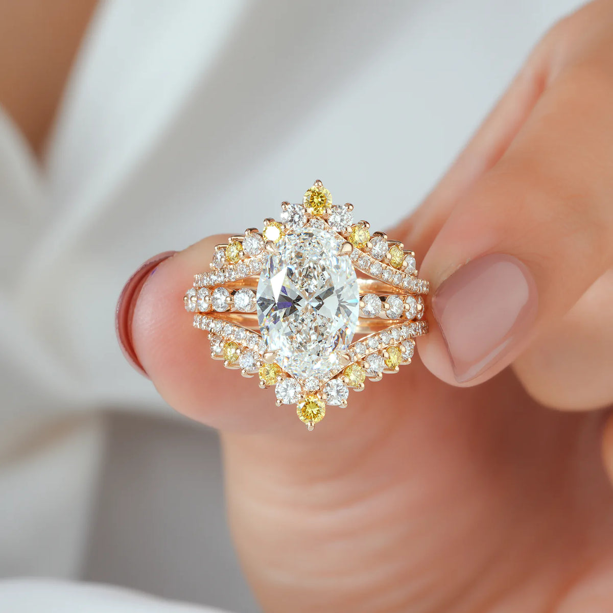 White & Yellow Lab Grown Diamond Ring
