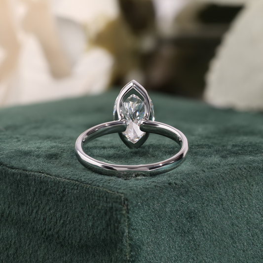 Bezel Set Marquise Diamond Solitaire Ring