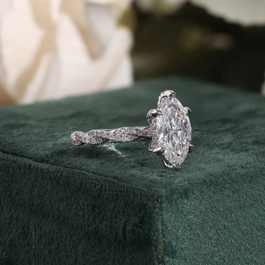 Marquise Lab-Grown Diamond Infinity Twisted Pave Engagement Ring