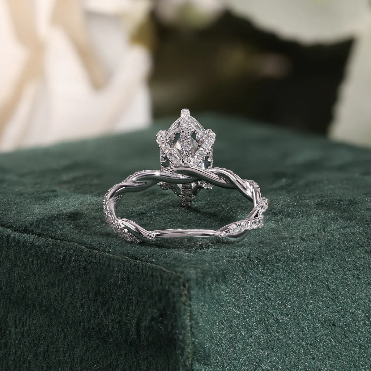 Marquise Lab-Grown Diamond Infinity Twisted Pave Engagement Ring