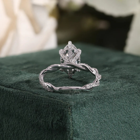Marquise Lab-Grown Diamond Infinity Twisted Pave Engagement Ring
